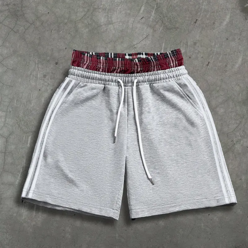 Men's Casual Summer Shorts with Unique Plaid Drawstring Waist, Loose Fit Sport Shorts with Pockets for Gym and Casual Outings, Casual Athletic Shorts, Summer Sports Shorts, Shorts Sportswear