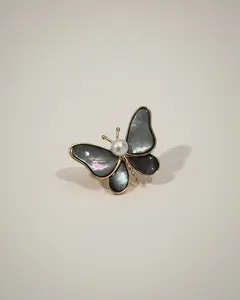 Abalone Butterfly Freshwater Pearls Brooch