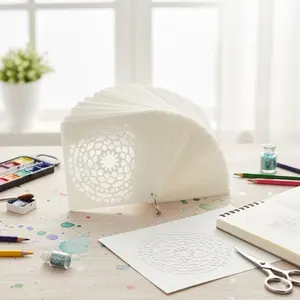 Laser-Cut Reusable Stencil Kit for Hollow Painting: High-Precision Transfer Tools for Wall, Wood, Tile, Fabric Decor. Waterproof DIY Art Templates for Handmade Gifts, Stress Relief & Journaling. Creative Craft Supplies for Multi-Surface Design.