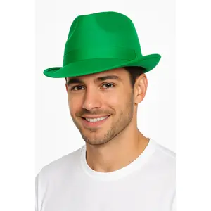 Festive Green Team Spirit Fedora Hat
