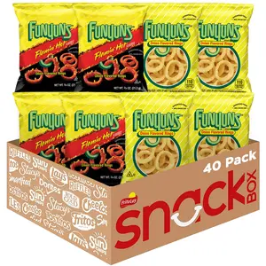 Funyuns Onion Flavored Rings, Variety Pack, 0.75 Ounce (Pack of 40) Food Bundle Snack
