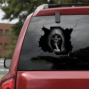 Silent Death Skull Car Sticker, Window Decal for Car & Truck, Gift for Skull Lovers