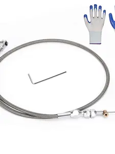 Spurtar 36" Braided Throttle Cable Kit, Compatible with 97-07 Chevrolet/Chevy LS1 Engine 4.8L 5.3L 5.7L 6.0L, 36in Accelerator Throttle Cable Repair Kit Stainless Steel Swap Fuel Line