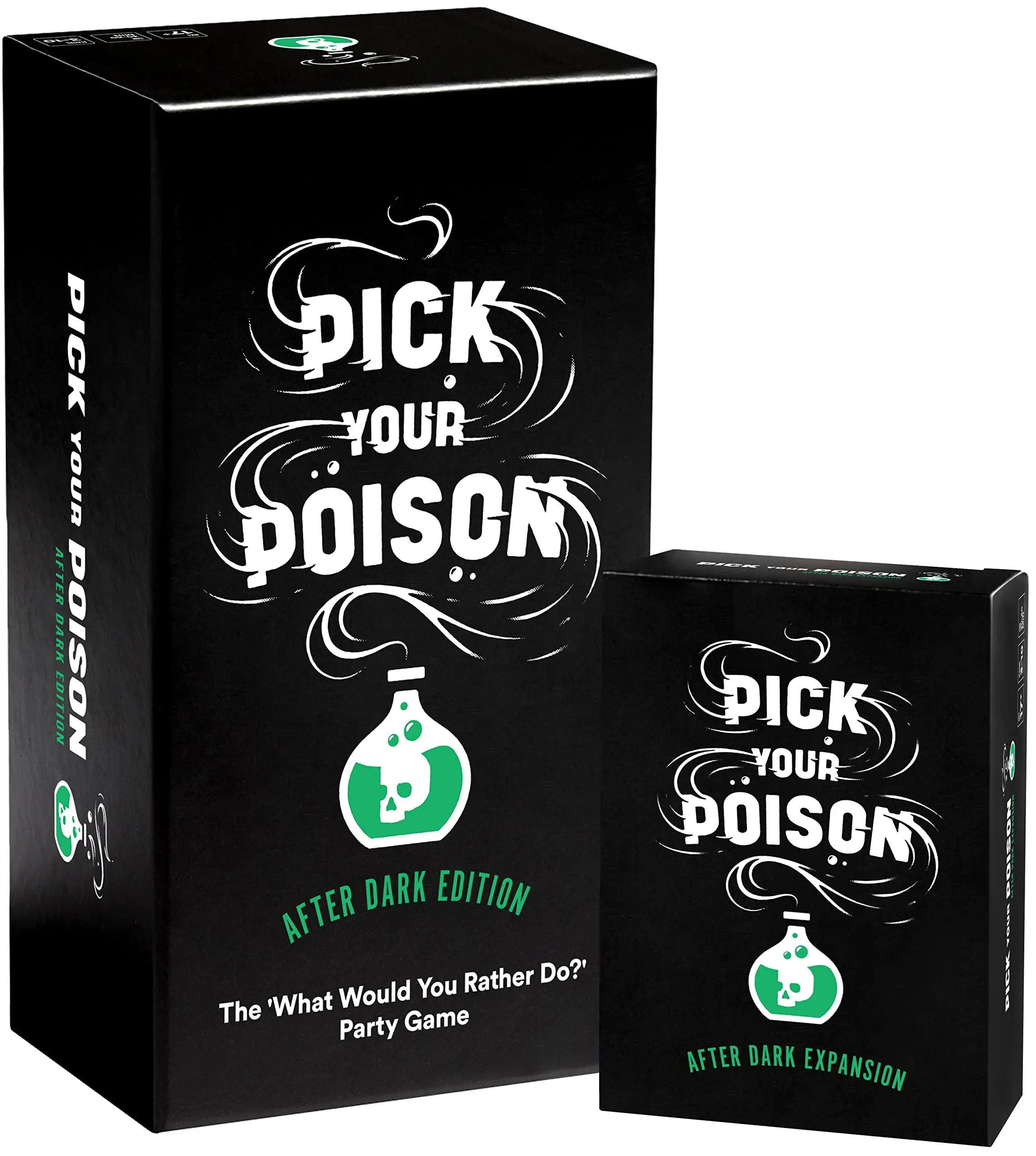 Pick Your Poison After Dark + Expansion Set Party Game - The “What Would You Rather Do?” Adult Card Game for White Elephant Parties, Stocking Stuffers + Board Games Night with Friends