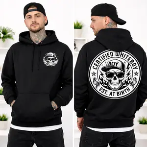 2 Sides Certified Whiteboy Hoodie Graphic Streetwear, Edgy Urban Style Hoodie, Dark Aesthetic Street Fashion Shirt, Unisex Sweater Pullover Tee