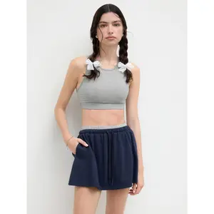 Cider Scoop Neckline Solid Tank Top With Removable Padding