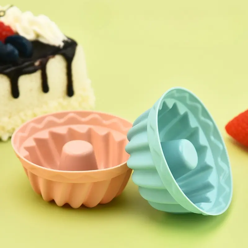 6/12pcs, Non-Stick Silicone Bundtlette Cake Mold, Silicone Cake Pan for Perfect Fluted Tube Cakes - Baking Tools and Kitchen Accessories for Easy and Fun Baking, Silicone Cake Molds, Nonstick Baking Mold
