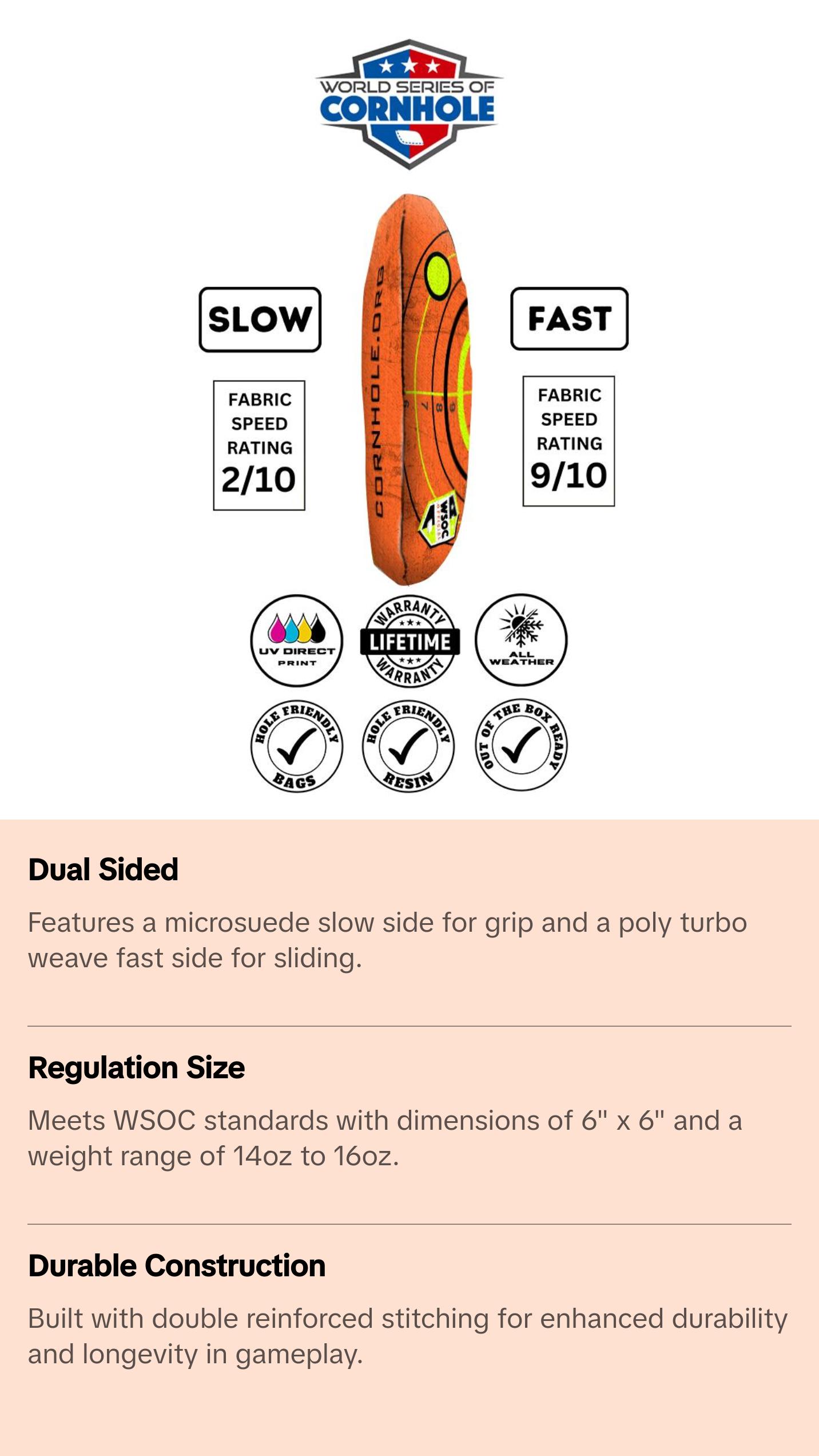 Shooting Target Orange Cornhole Bags - Professional Rapter 5.5 Shooting Target Orange Cornhole Bags - Professional Rapter 5.5