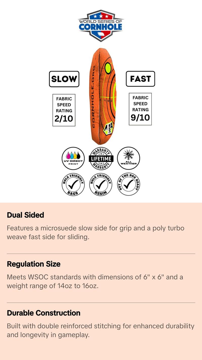 Shooting Target Orange Cornhole Bags - Professional Rapter 5.5