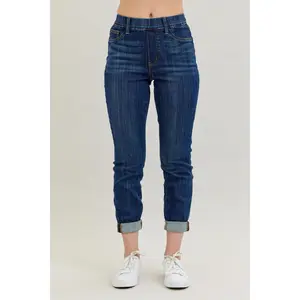 Judy Blue High Waist Pull On Double Cuff Slim Denim 88750 judy blue