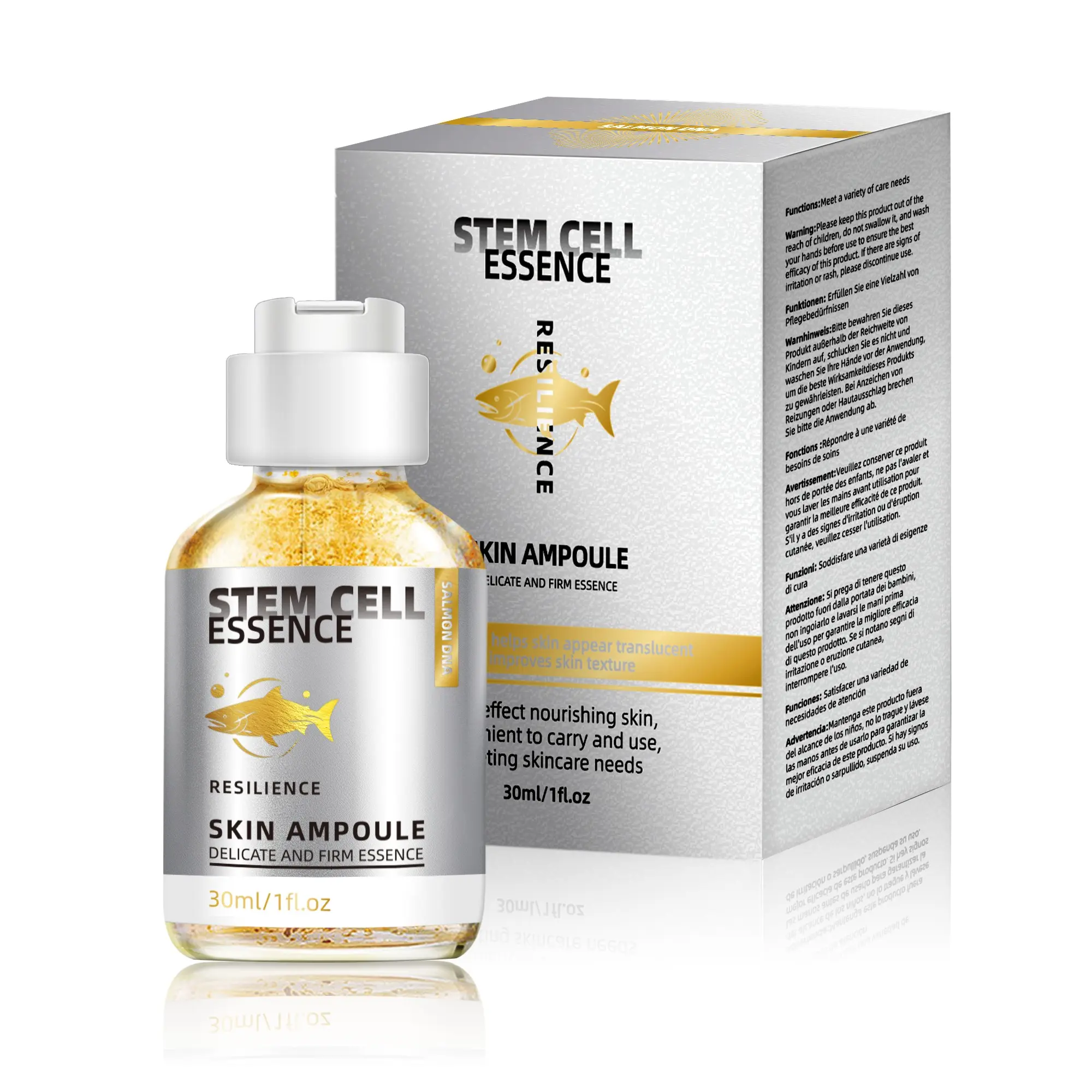 Salmon Dna Ampoule, 30ML Microneedle Facial Serum, Daily Face Serum, Hydrating Moisturizing Face and Body, Firming Anti-Wrinkle Barrier Function Enhancement, Moisturizer