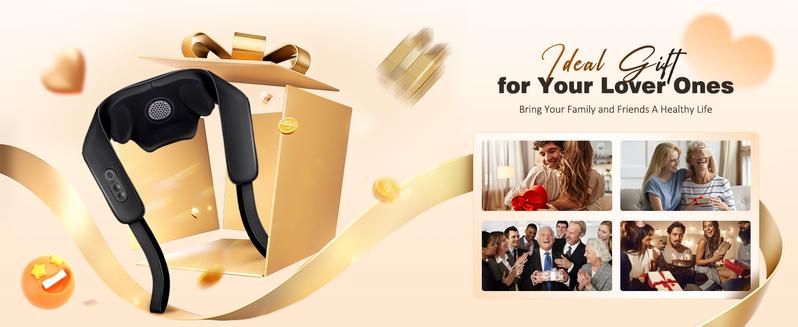 KNOZE Neck and Shoulder Massager with Heat, Cordless Back and Neck Massager, Upgraded Graphene Heating, 4D Shiatsu Deep Kneading Massage for Shoulder, Back,Leg,Pain Relief, Portable Gifts for Dad Mom Friend