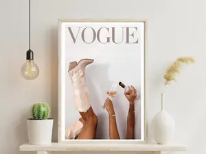 Trendy Neutral Wall Art, Cowgirl Wall Art, Cowgirl Vogue Poster, Vogue Wall Art,Dorm Poster, Apartment Poster