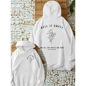 Dark Shakespeare Quote Hoodie Artistic Gothic Pullover for Women Trendy Fall Streetwear Cozy Casual Fleece Sweatshirt for Autumn Fashion Lovers Style Skirts GothicStreetwear FallFashion Womenswear Vibe tiktok shop deals heated rivalry merch