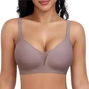 Women's Jelly Bras, Comfortable Wireless Medium Support, Seamless Non-Wired Design for Daily Wear, Anti-Sag Sleeping Bras for Maximum Comfort