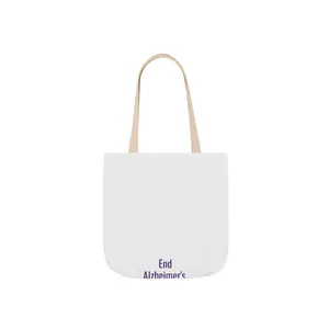 End Alzheimer's. End The Long Goodbye. Canvas Tote | World Alzheimer's Month Caregiver Gift in Royal Purple — Awareness Memorial Senior Fami