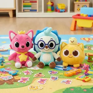 Cartoon Pinkfong Plush Toy Cute Animal Character Soft Plush Doll Suitable for Children Fan Gift