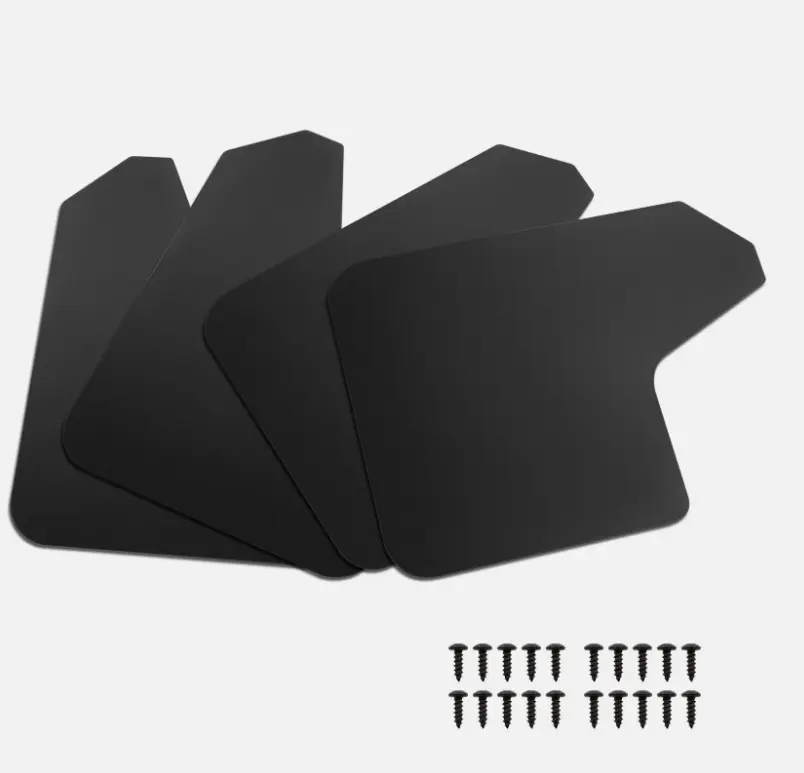 4PCS-Set Plastic Universal Car Mud Flaps with Screws Accessories, Wide Splash Guards for TOYOTA Highlander & Trucks, No-Drilling Installation, High-Speed Road Use, Protects Paint, Set Pack, Keeps Vehicle Clean