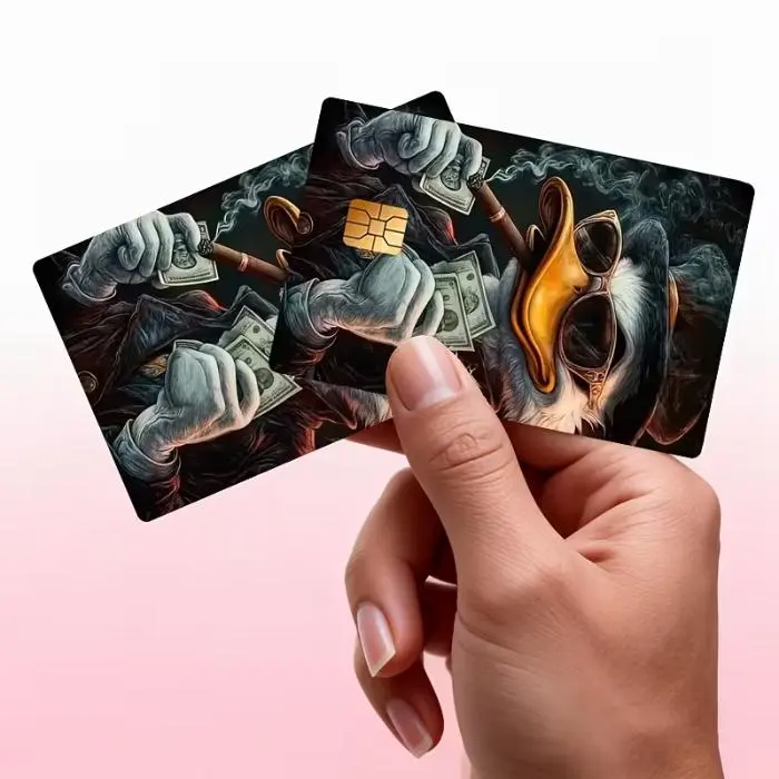 Smoking Cartoon Duck Credit Card Sticker Used for EBT, Transportation, Keys, Credit Cards, Debit Cards, Card Skins, Protect Bank Cards