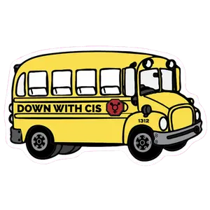 Down With Cis Bus Sticker