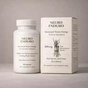 Women's Neuro Enduro Focus Supplement - 500mg Japan-Sourced Cordyceps, Choline, Magnesium, B6 P5P - Caffeine-Free, Stimulant-Free - 90 Capsules (30 Servings)