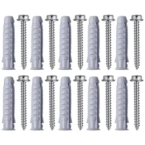 10 Pcs Concrete Wall Anchors and Screws Kit for TV Mount Installation, 10x50mm Plastic Heavy Duty Wall Anchors for Concrete or Brick Walls