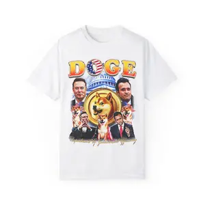 Retro DOGECOIN Elon Musk & Vivek Ramaswamy Unisex T-shirt, 90s Inspired Tee, Doge Coin Apparel, Musk Fan Shirt, Vintage Crypto Top