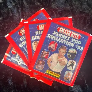 Four Packs of 1999 Panini Smash Hits Planet Pop Collection ‘99 Stickers