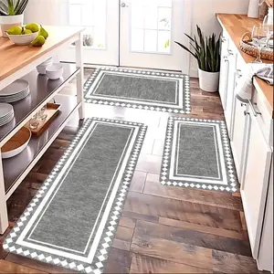 3 sets of washable and anti-slip soft kitchen mats, with an anti-slip design, suitable for floors, doorways, living rooms, laundry areas and bathrooms, and with water absorption properties, Home Decor Rugs