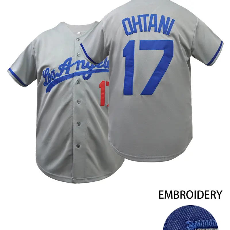 Men's Letter & Figure Embroidered Baseball Jersey,Casual Loose Short Sleeve V Neck Baseball Top for Fall & Winter, Unisex Sportswear for Training & Competition