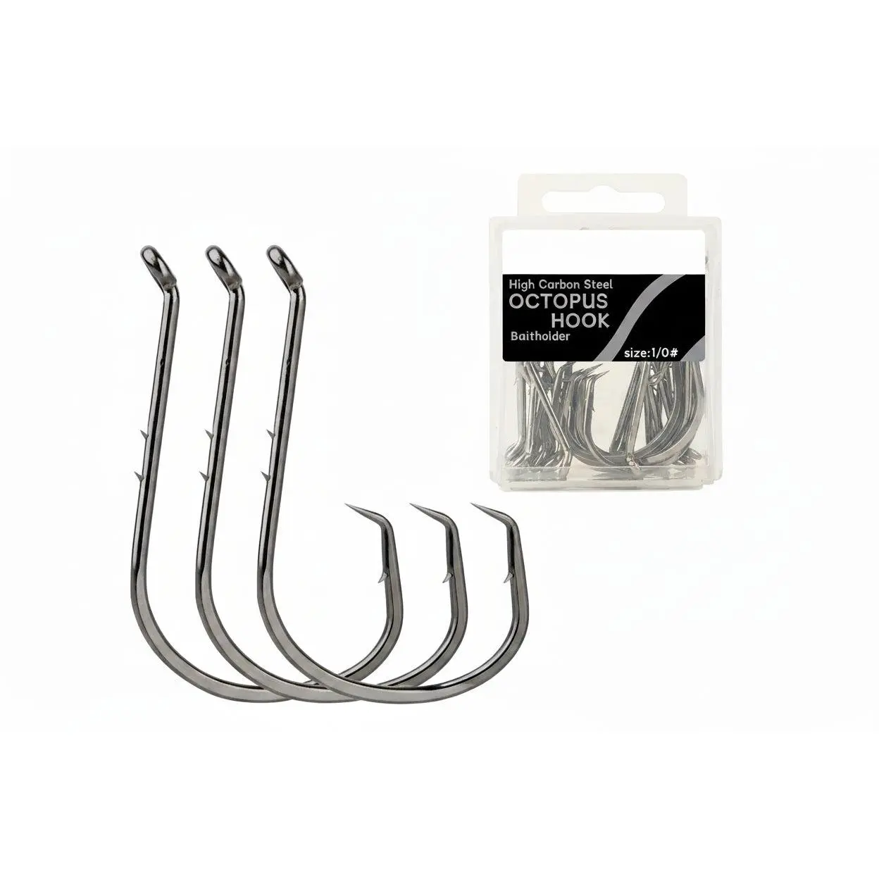 Octopus Circle Fishing Hooks with Chemically Sharpened Point, Strong High Carbon Steel for Saltwater, Freshwater, Catfish & Panfish - 25/50pcs Pack, Circle Design, Multi-Size, Sharpened Tip, Size-Matched Count Options, Sizes 1–6#