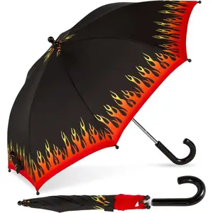 Umbrella-Pinch-Proof, Easy Grip Handle- Compact 's School & Travel Umbrella with Large 33" Arc, Heavy Duty Steel Shaft, Fiberglass Ribs