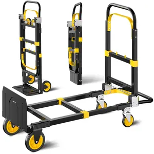 Compact Folding 3-in-1 Hand Truck, 850 lbs Convertible Dolly Cart with Platform Cart Mode, Space-Saving Aluminum Moving Cart for Garage, Home Storage, Office, Delivery, Warehouse and Everyday Heavy Item Transport