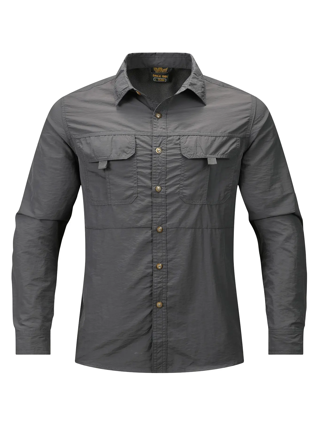 Men's Outdoor Quick-Dry Workwear Long Sleeve Shirt, Multi-Pocket Breathable Waterproof, Spring Fall All-Season Casual Jacket