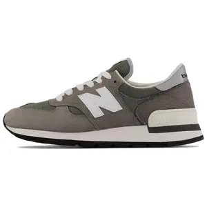 New Balance NB 990 V1 Retro Athletic Shoes for Men - Gray White, Low-Top, Fabric-Leather, Anti-Slip, Breathable, Comfortable Urban Commute Casual Footwear
