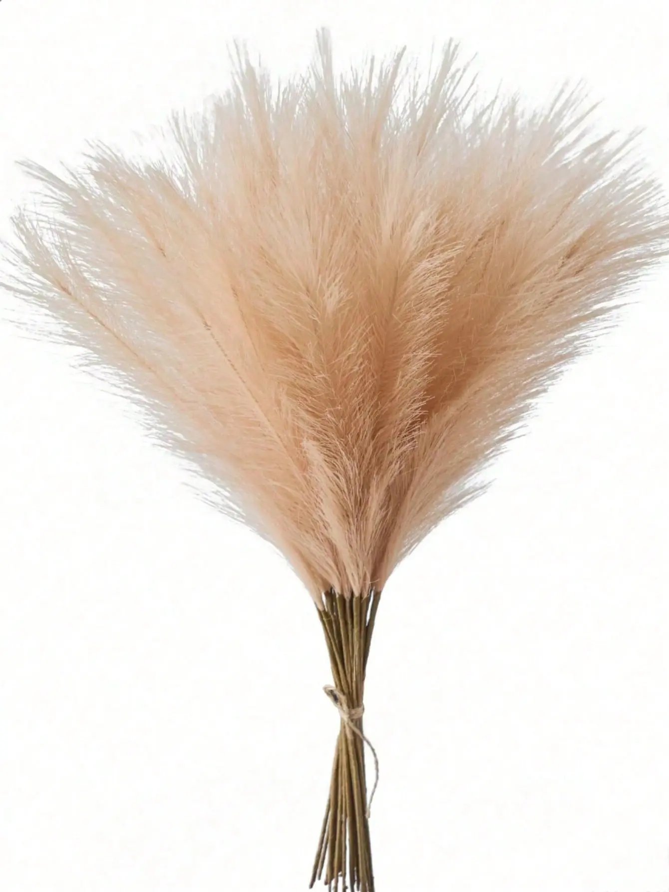 Brown Silk Pampas Grass Bouquet - 20 Stems, 17.7 inches Decorative Fake Plants with Bendable Stems, Fake Flower Plants for Floral Decoration, Valentine's Day Wedding Centerpieces, Boho Home Accents