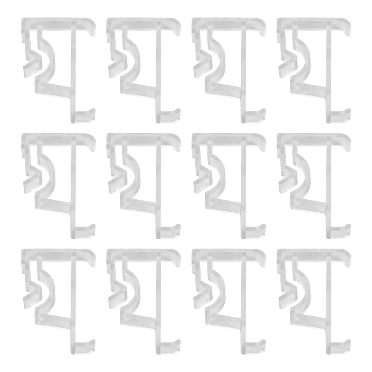 2 Inch Clear Blind Clips for Valance, Hidden Valance Clips for Wood or Faux Wood Horizontal Blinds Valance (12 Pieces)