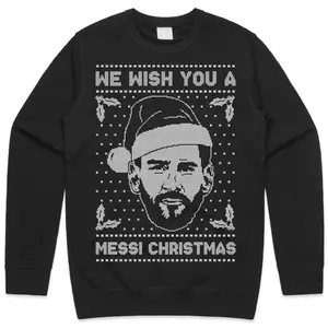 We Wish You A Messi Christmas Jumper Sweater Sweatshirt Kids Adults Xmas Funny Argentina Football World Cup