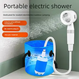 Outdoor Shower Head, Rechargeable High-Pressure Electric Pump, Portable Stand Showerhead for Camping/Showers