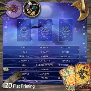 Purple Celestial Eye Tarot Card Tablecloth | 3 Card Reading Past Present Future Guidance Altar Tablecloths | Intuitive DecisionMaking Gaming Tablecloth | Divination Witchcraft Astrology Oracle Cards Altar Cloths | Crystal Grid Meditation Table Cloth
