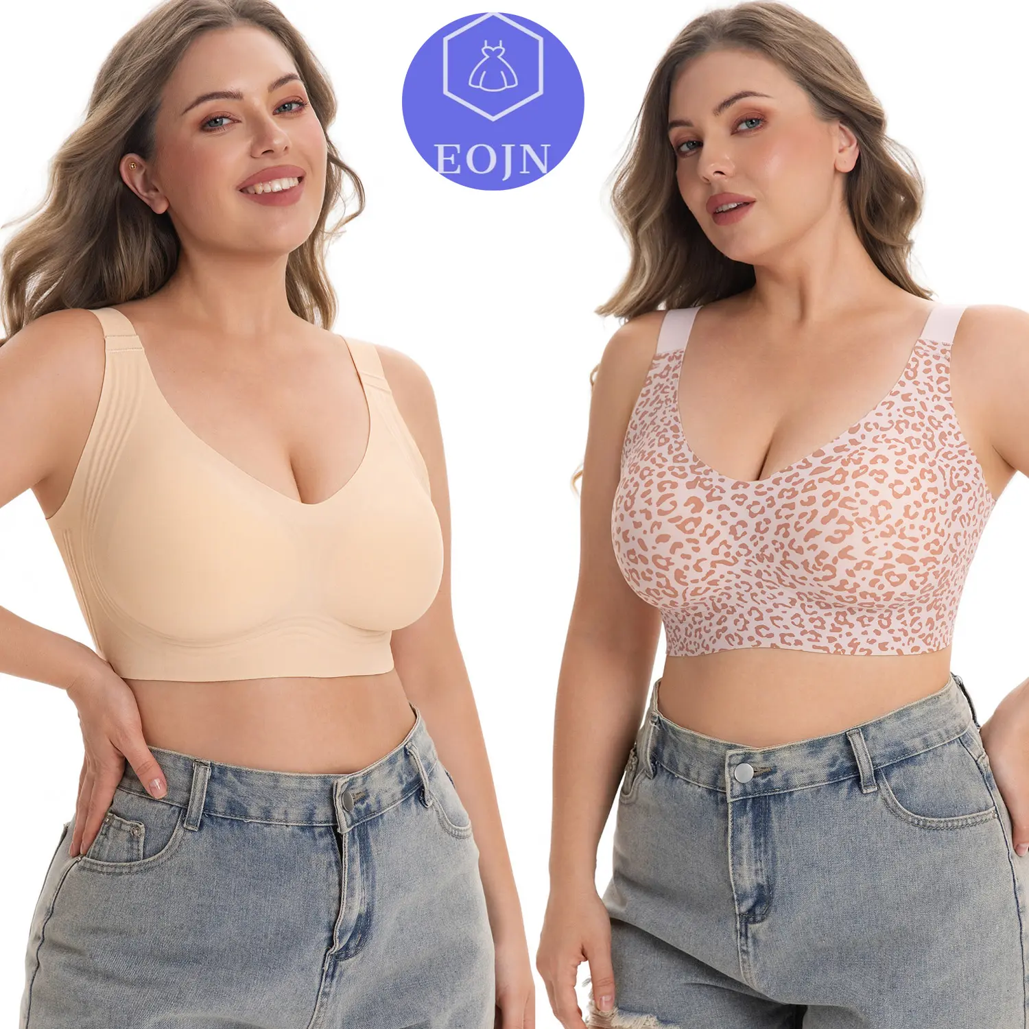 2026 Plus Size Full Coverage Bras for Women Supportive Wireless Push Up Bra No Underwire Seamless Bra for Women,M-4XL