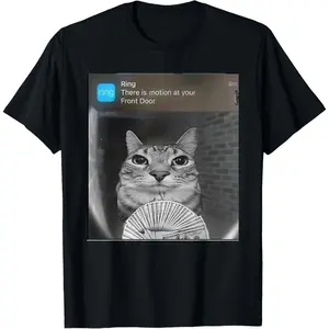 Ring Cat with Motion Meme T-Shirt for Men   Graphic tees