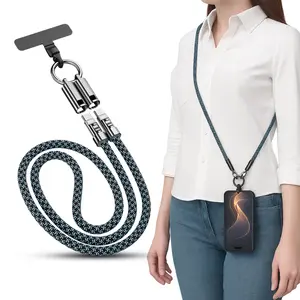 TOP-UP Crossbody Lanyard 4ft 120cm with 240W USB-C Charging Cable & Data Transfer Durable Nylon Strap for iPhone 17 16 15 Smartphones Travel Essentials