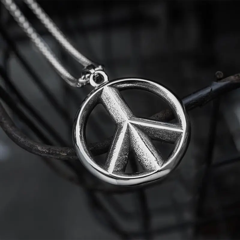 GTHIC The Peace Symbol Stainless Steel Pendant for Men Women Fashion Accessory Daily Wear