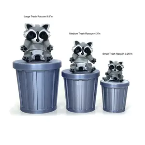 1pc Articulated Racoon with Trashcan 3D Printed Racoon Trash Panda Small Medium Large Decor Accessory Nature Ornaments Gift