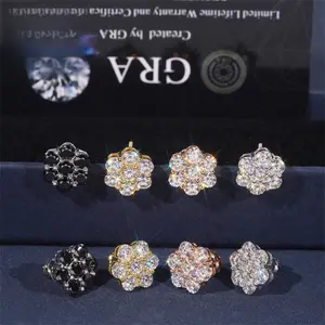 [ICE HUE] 18K Gold Vacuum Plated S925 with 5A+ Sri Lanka Moissanite Earrings for Women Men, Luxury Hip Hop Stud Earrings, Classic 12mm Moissanite Earrings, Daily Wear Casual Fashion Gift Idea