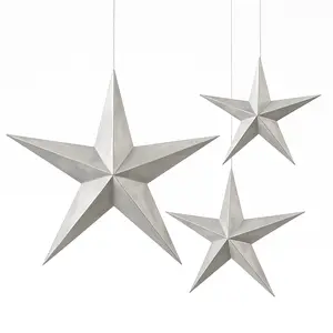 Silver 3D Hanging Star Decorations