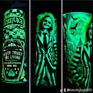 Glow in the Dark Bettlejuice Tumbler - Great for Drinking - Perfect for Any Occasion - Bottle, Drinkware