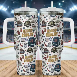 Heated Rivalryy Romance 20oz 40oz Tumbler, Hollanov Couple Romance Stainless Tumbler, Hockey Rivals Couple WhiteTumbler Cup, Book Lover Gift