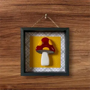 Mini Mushroom - Stained Glass Shadow Box